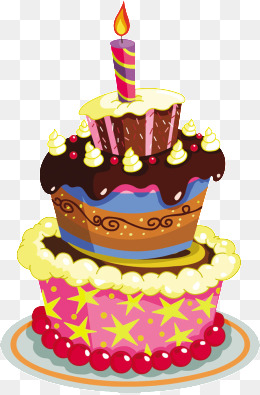 Birthday Cake with Stars PNG 