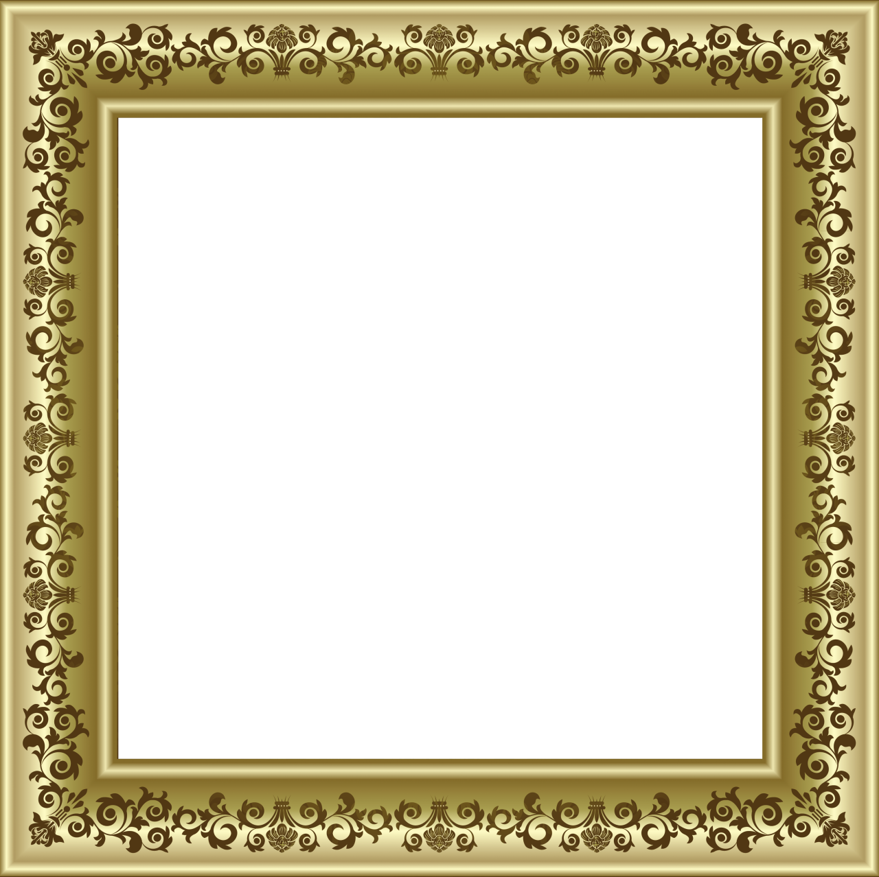 Png Frames For Pictures - Gold Photo Frame Png With Brown Ornaments, Transparent background PNG HD thumbnail