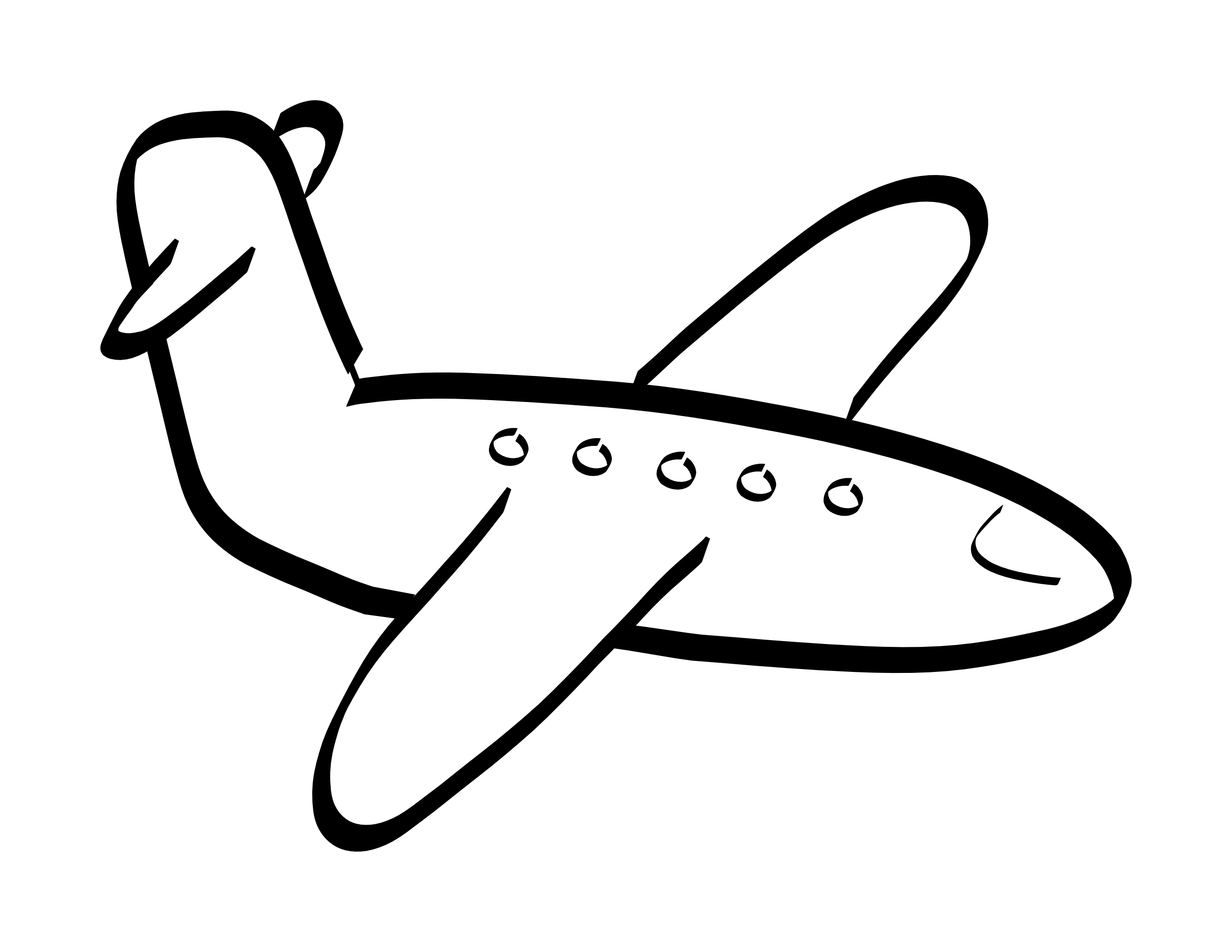 Jet Clipart Black And White - Black And White, Transparent background PNG HD thumbnail
