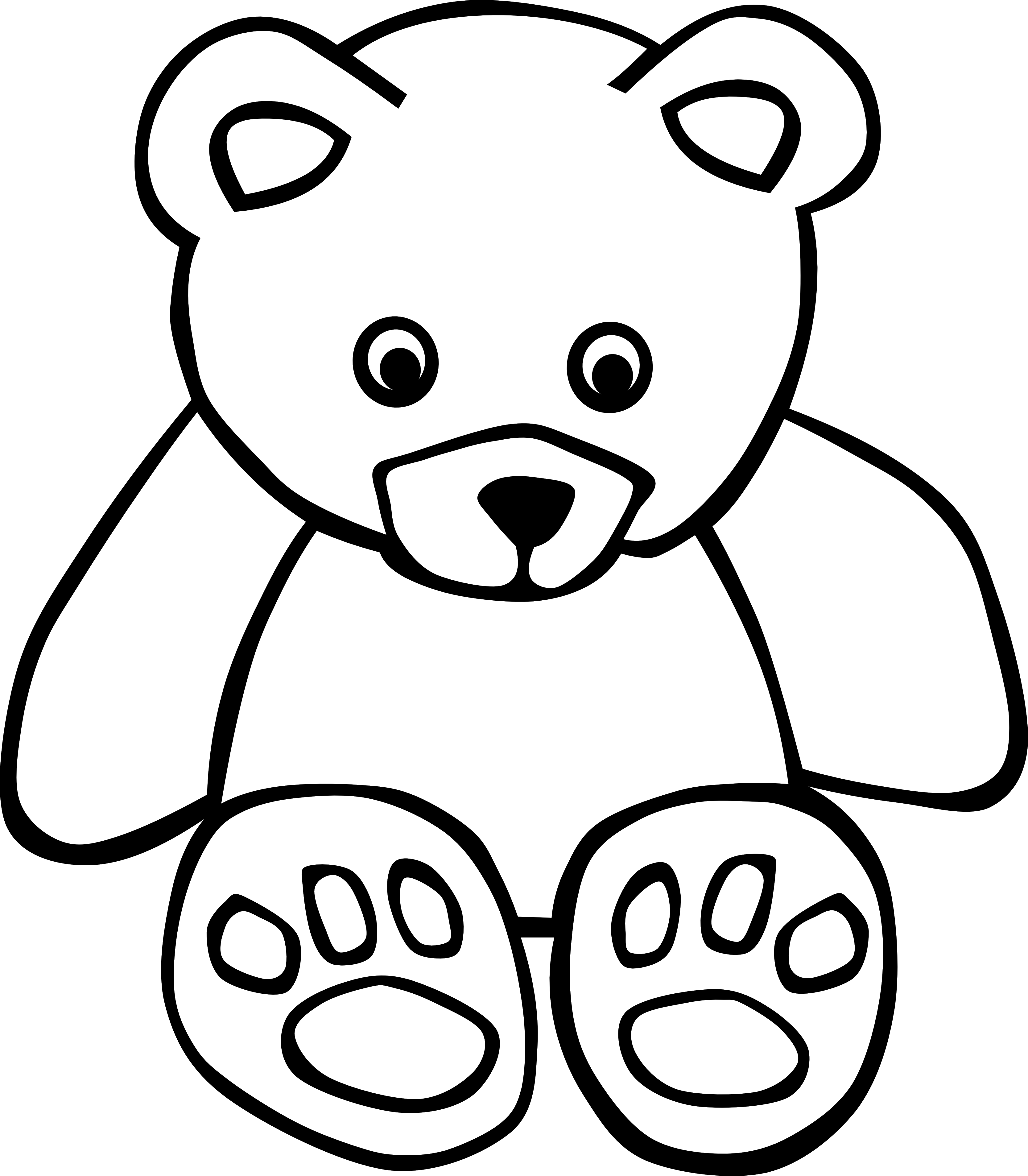 Teddy Bear Black And White Teddy Bear Clipart Black And White Free - Black And White, Transparent background PNG HD thumbnail