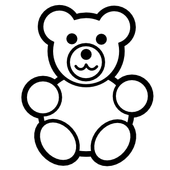 Teddy Bear Clipart Black And White | Clipart Library   Free Clipart - Black And White, Transparent background PNG HD thumbnail