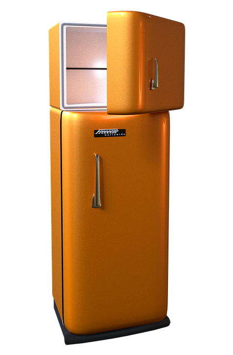 Refrigerator, Freezer, Fridge Freezer, Retro, Seventies - Fridge, Transparent background PNG HD thumbnail