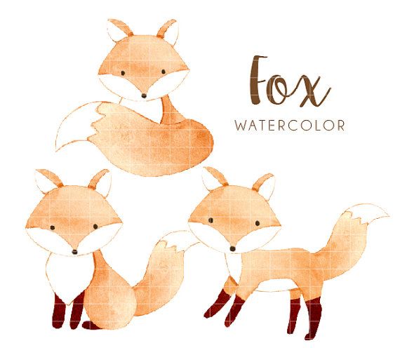 Fox Watercolor Clipart, Watercolor Clipart, Woodland Watercolor Clipart, Fox, Woodland, Watercolor - Fuchs Kostenlos, Transparent background PNG HD thumbnail