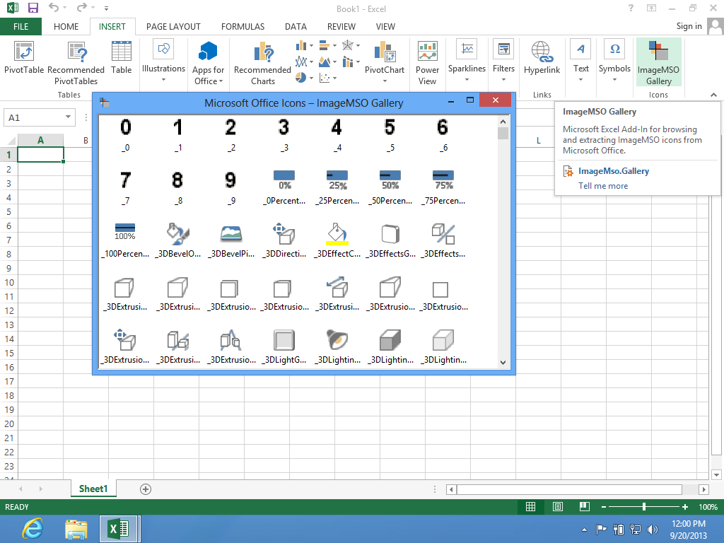 Imagemso Gallery On Microsoft Excel 2013 Running Windows 8 - Gallery Microsoft, Transparent background PNG HD thumbnail