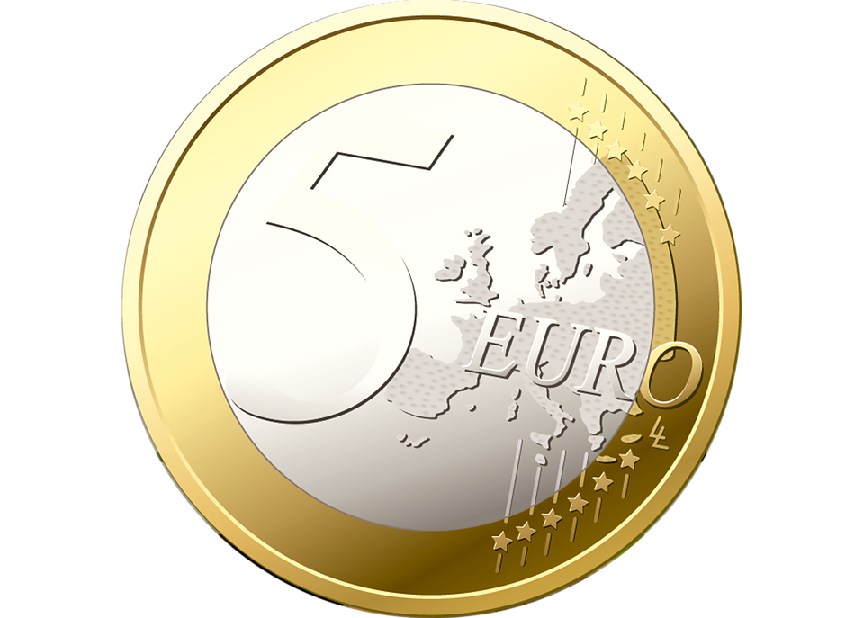 Münze, 5 Euro, Geld, Euro, Wertvoll, Silber, Gold - Geld Euro, Transparent background PNG HD thumbnail