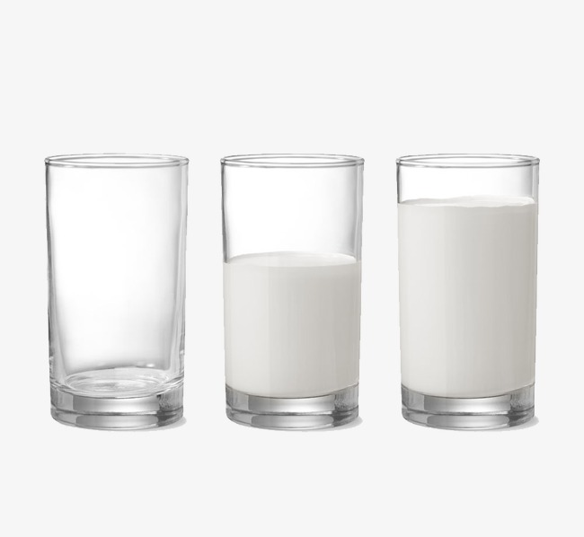 Three Glasses Of Milk, Empty Glass, Half A Cup Of Milk, Large Glass Of Milk Free Png Image And Clipart - Glass Of Milk, Transparent background PNG HD thumbnail