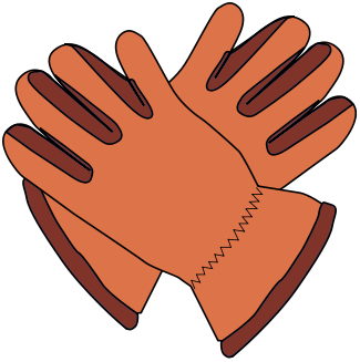 Black leather gloves PNG imag