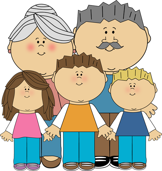 Grandparents And Grandchildren Clip Art Image - Grandparents With Grandchildren, Transparent background PNG HD thumbnail