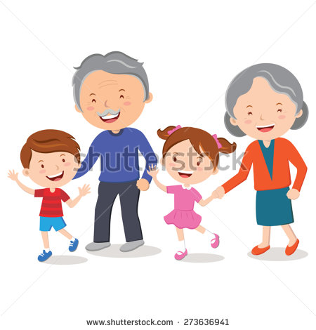 Grandparents And Grandchildren. Happy Grandparents With Their Grandchildren Taking A Walk. - Grandparents With Grandchildren, Transparent background PNG HD thumbnail