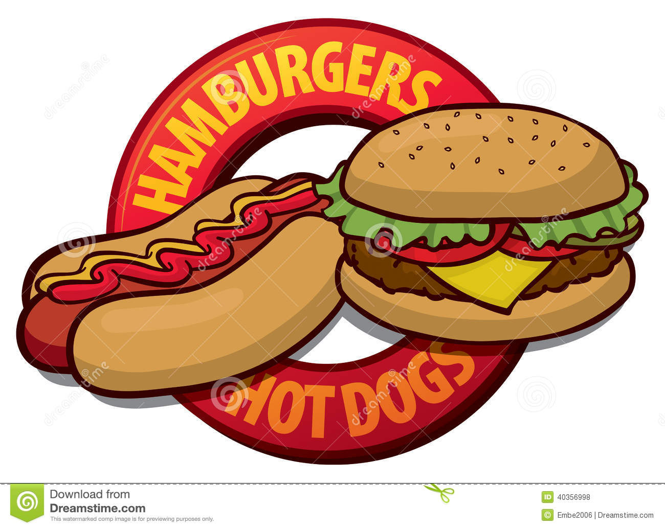 Png Hamburgers Hot Dogs - Hamburger Hot Dog Clip Art, Transparent background PNG HD thumbnail