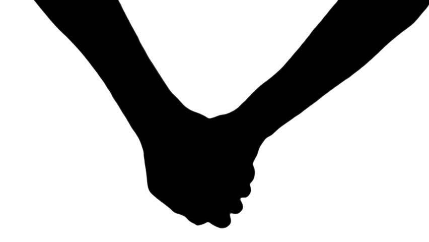 Holding Hands Silhouette   White - Hands Holding, Transparent background PNG HD thumbnail