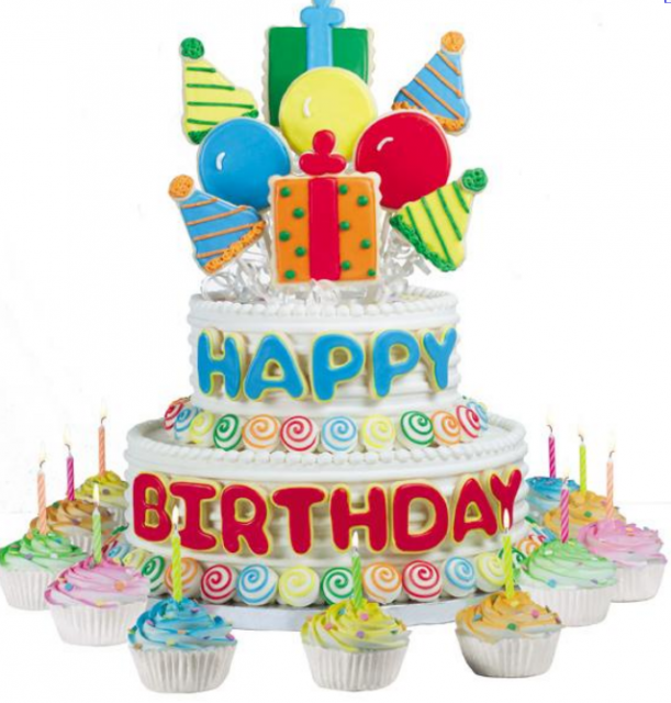 Big Birthday Cake Neutral First Birthday Cake With Balloon Cake Theme With Big Happy Ideas - Birthday Cake And Balloons, Transparent background PNG HD thumbnail