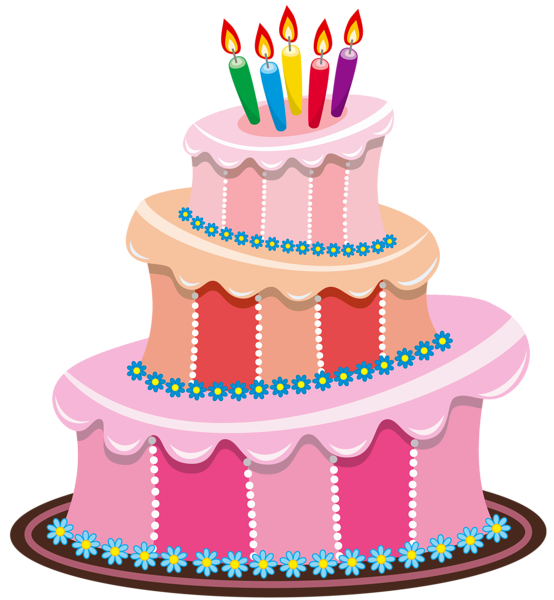 Cute Birthday Cake Clipart | Gallery Free Clipart Pictureu2026 Cakes Png Pink Birthday Cake P - Birthday Cake And Balloons, Transparent background PNG HD thumbnail