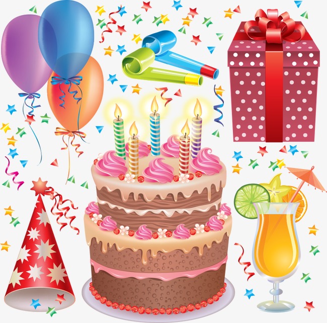 Vector Birthday Cake And Balloons, Birthday, Happy Birthday, Birthday Elements Free Png And Vector - Birthday Cake And Balloons, Transparent background PNG HD thumbnail