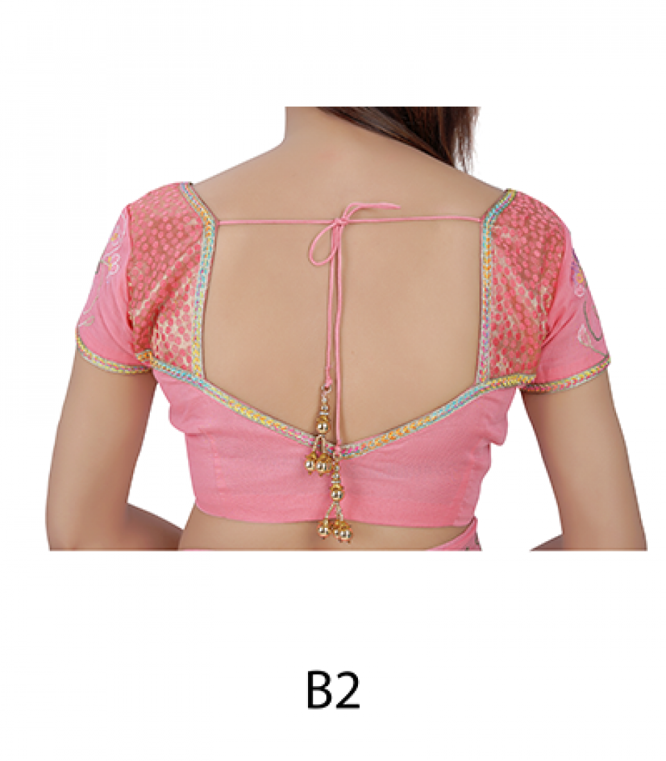 Organza Saree With Blouse Piece Pink (Shadow Work) Hdpng.com  - Blouse, Transparent background PNG HD thumbnail