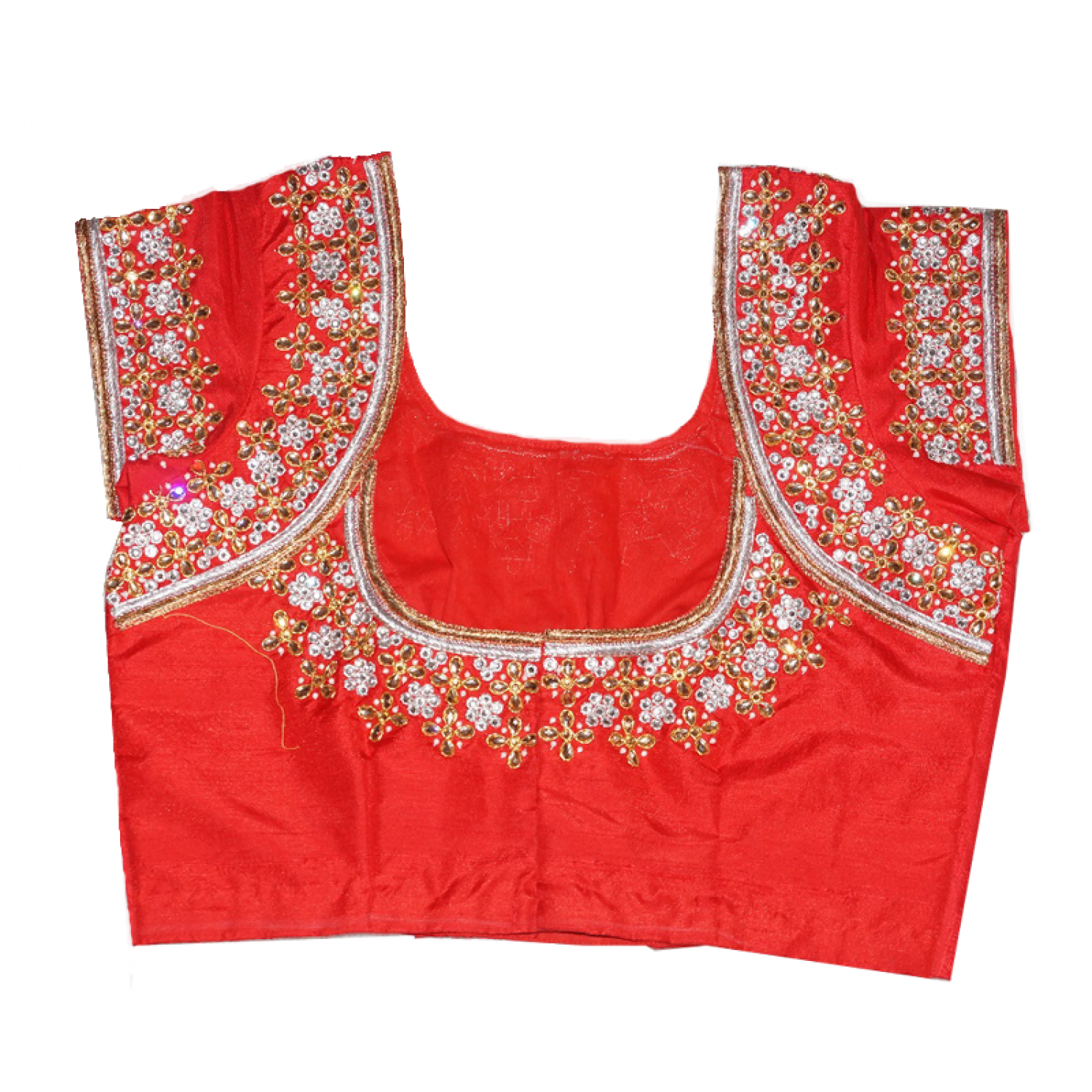 Red Silk Blouse With Kundan Work Heavy Blouse - Blouse, Transparent background PNG HD thumbnail