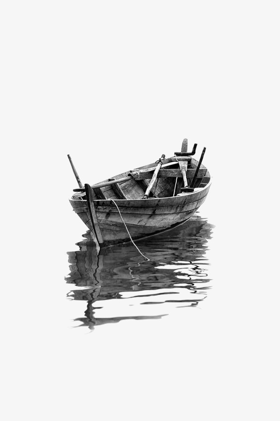 Wooden Boat, Ink Ship, Water, Black Boat Png Image - Boat, Transparent background PNG HD thumbnail