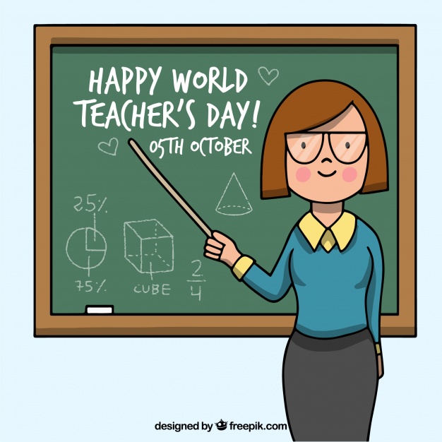 Happy Teacheru0027S Day, Teacher Pointing To The Blackboard - For Teachers, Transparent background PNG HD thumbnail