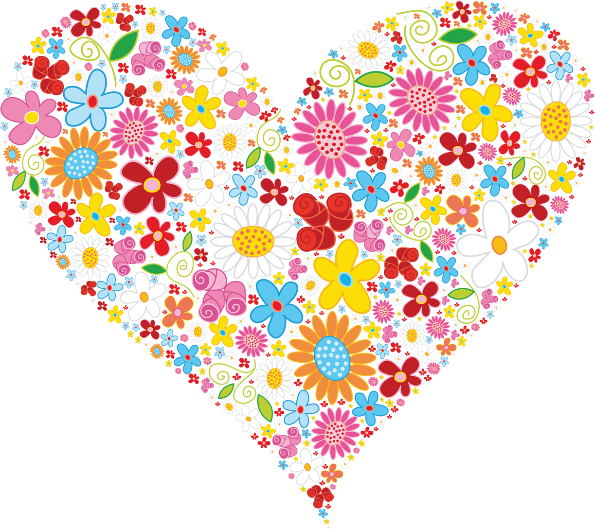 Flower Heart Clip Art - Hearts And Flowers, Transparent background PNG HD thumbnail