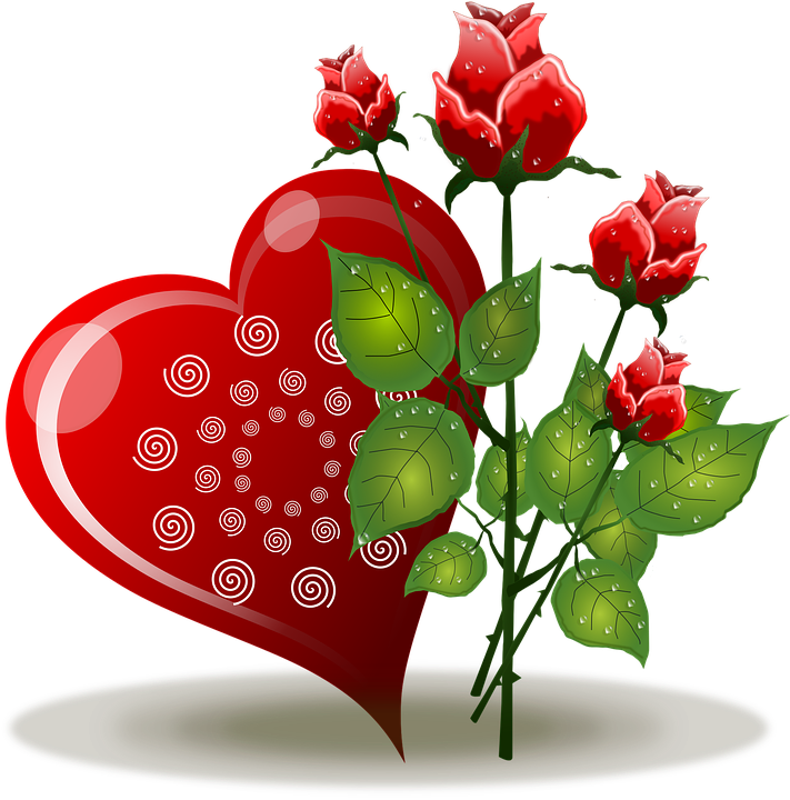 Flowers, Heart, Hearth, Hearts, Nature, Romance, Roses - Hearts And Flowers, Transparent background PNG HD thumbnail