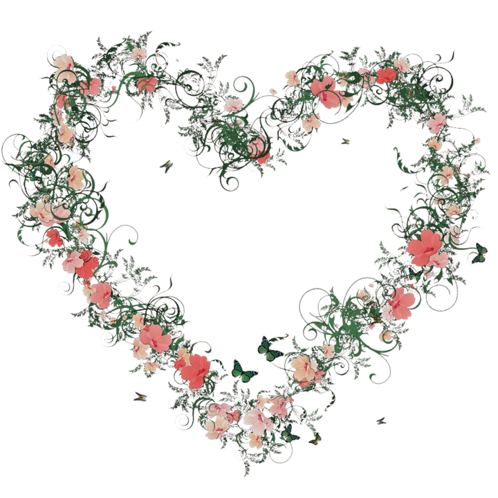 Heart Flowers Blossom Bloom Colorful Plant Deco - Hearts And Flowers, Transparent background PNG HD thumbnail