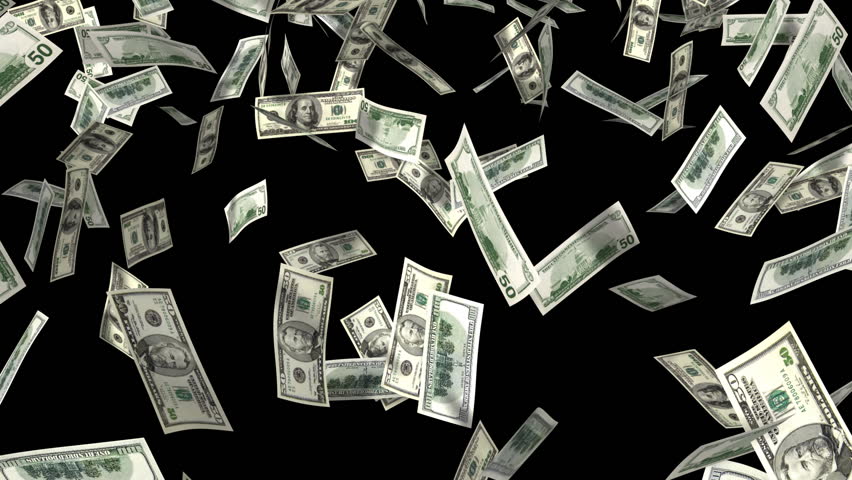 Money Rain, 3D Animation With Alpha Matte   Hd Stock Video Clip - Money, Transparent background PNG HD thumbnail