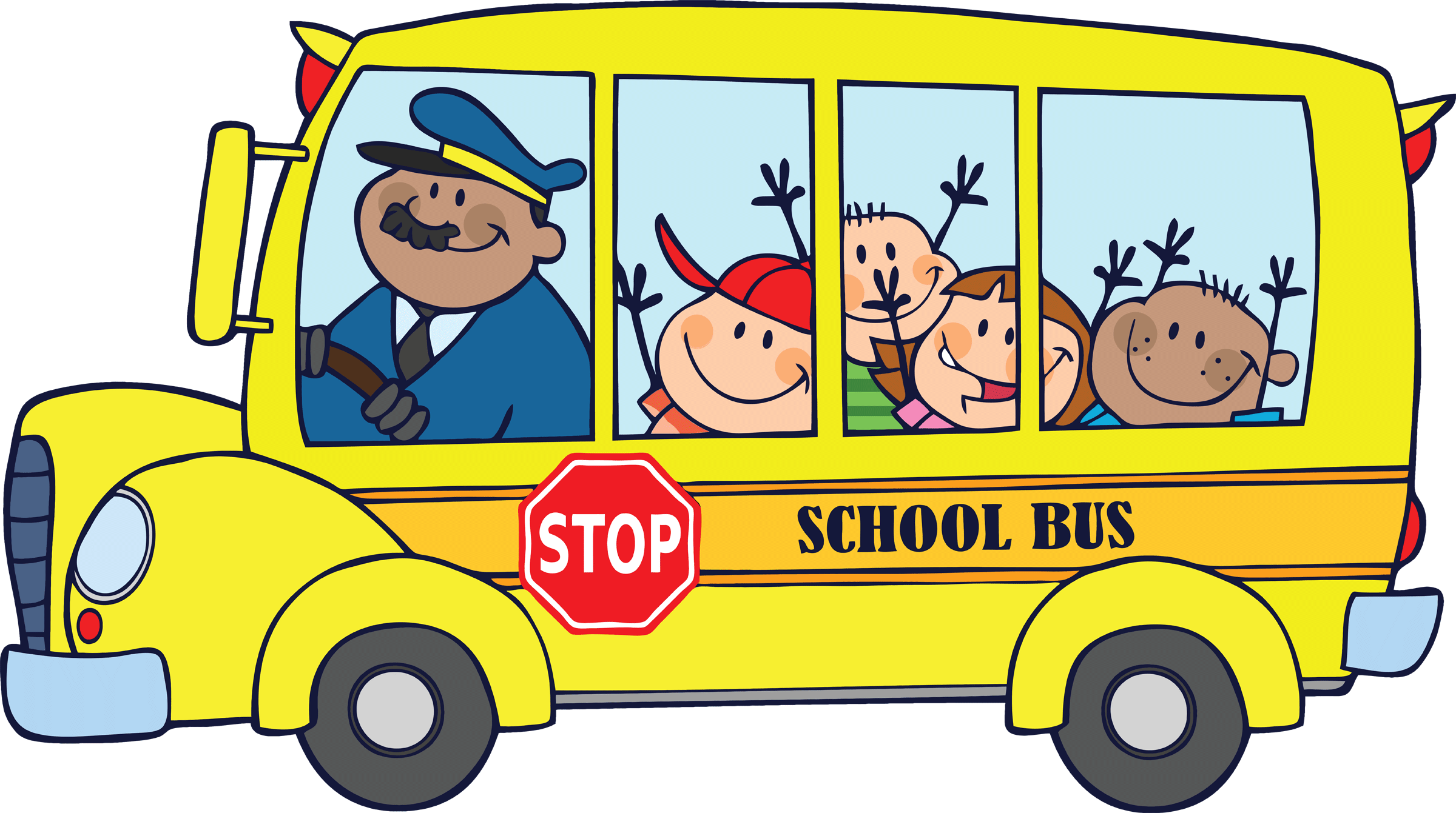 Cartoon School Bus With Children Png Clipart - Of A School Bus, Transparent background PNG HD thumbnail