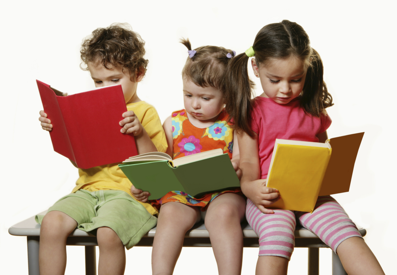 four children reading