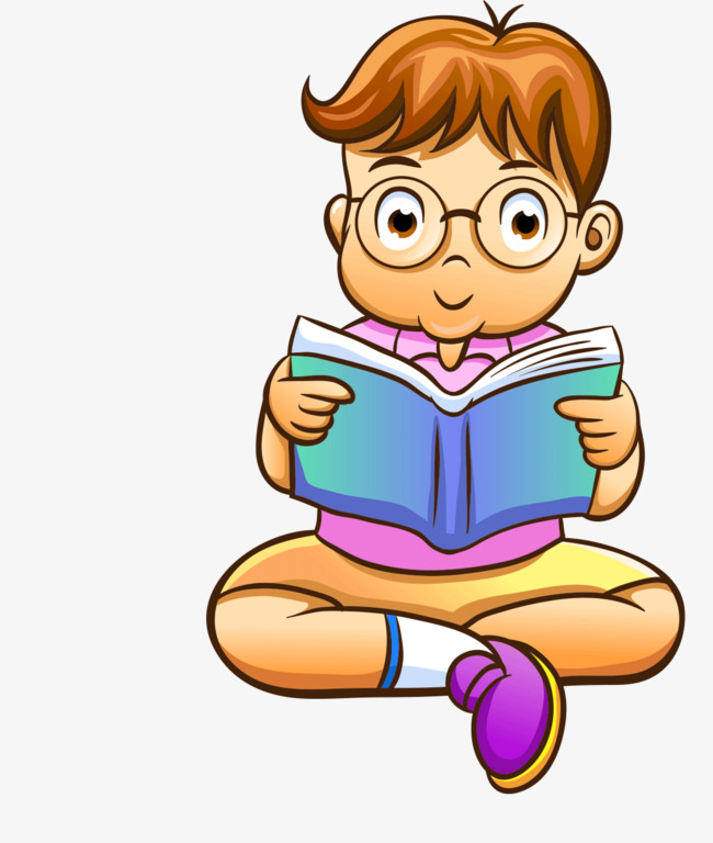 Cartoon Boy Reading, Cartoon, Cartoon Characters, Boy Free Png Image - Of Students Reading, Transparent background PNG HD thumbnail