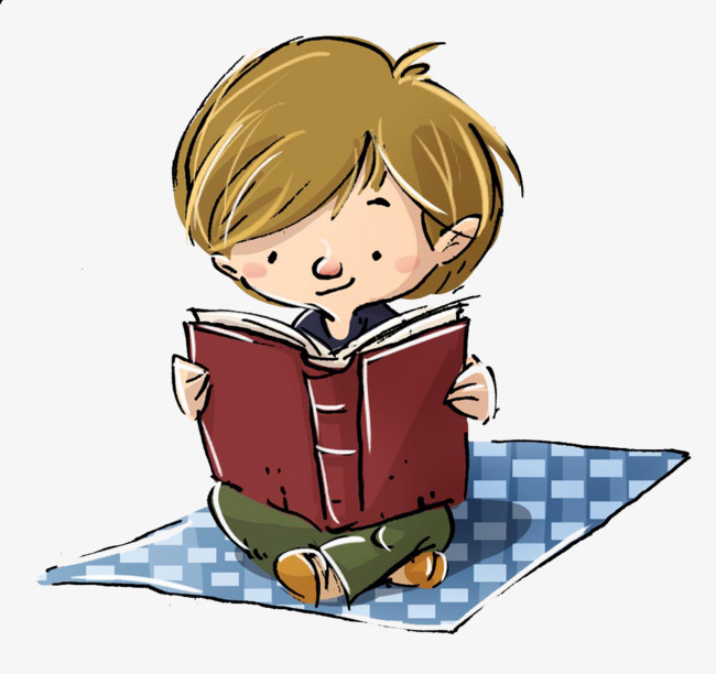 Little Boy Reading Material Buckle Free Hd, Little Boy Reading A Book, Parenting, Cartoon Free Png Image - Of Students Reading, Transparent background PNG HD thumbnail