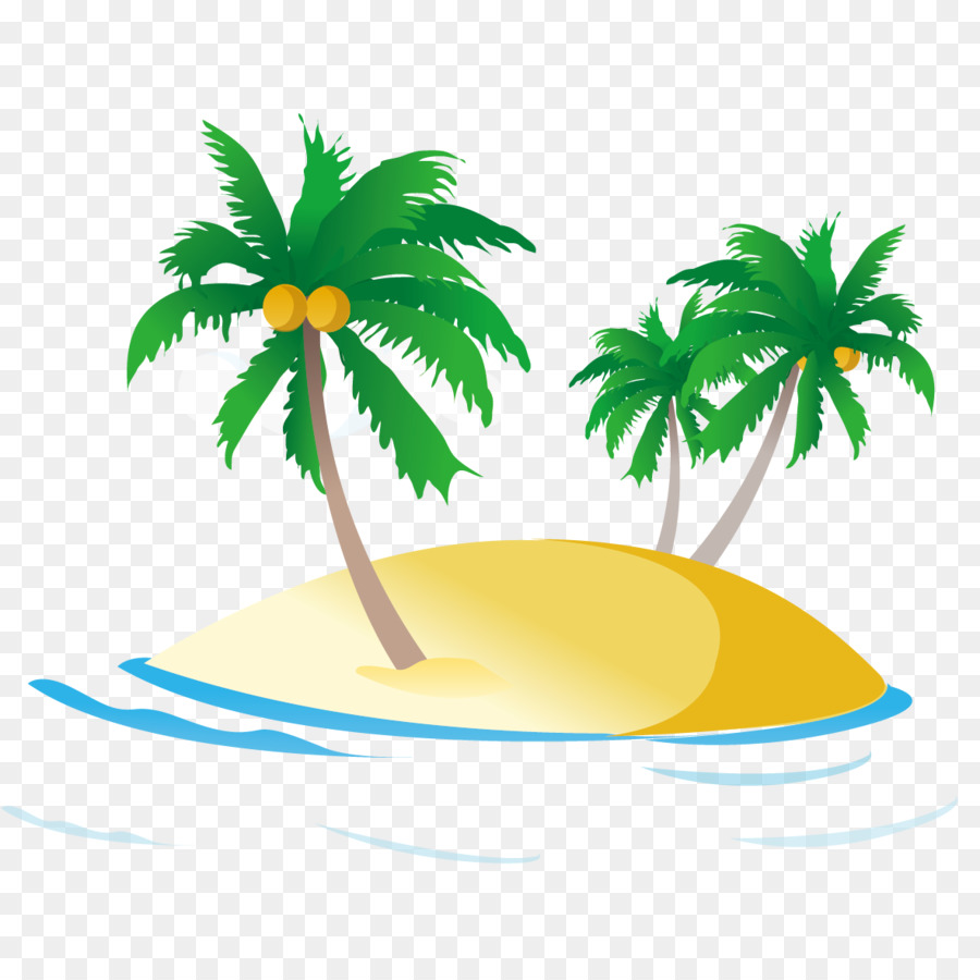Sea Ocean Royalty Free Clip Art   Beach Coconut Tree - Palm Tree Beach, Transparent background PNG HD thumbnail