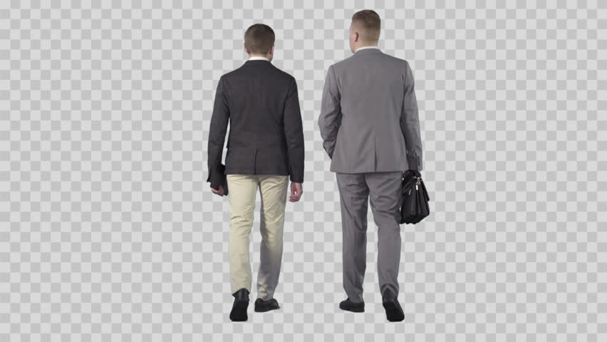 Two Businessman Are Walking From The Camera And Talking Each Other. Camera Is Static. - Person, Transparent background PNG HD thumbnail
