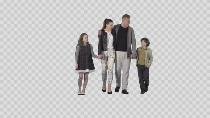Young Mother And Father Are Walking With Son U0026 Daughter At The Camera. Camera Is - Pictures Of People, Transparent background PNG HD thumbnail