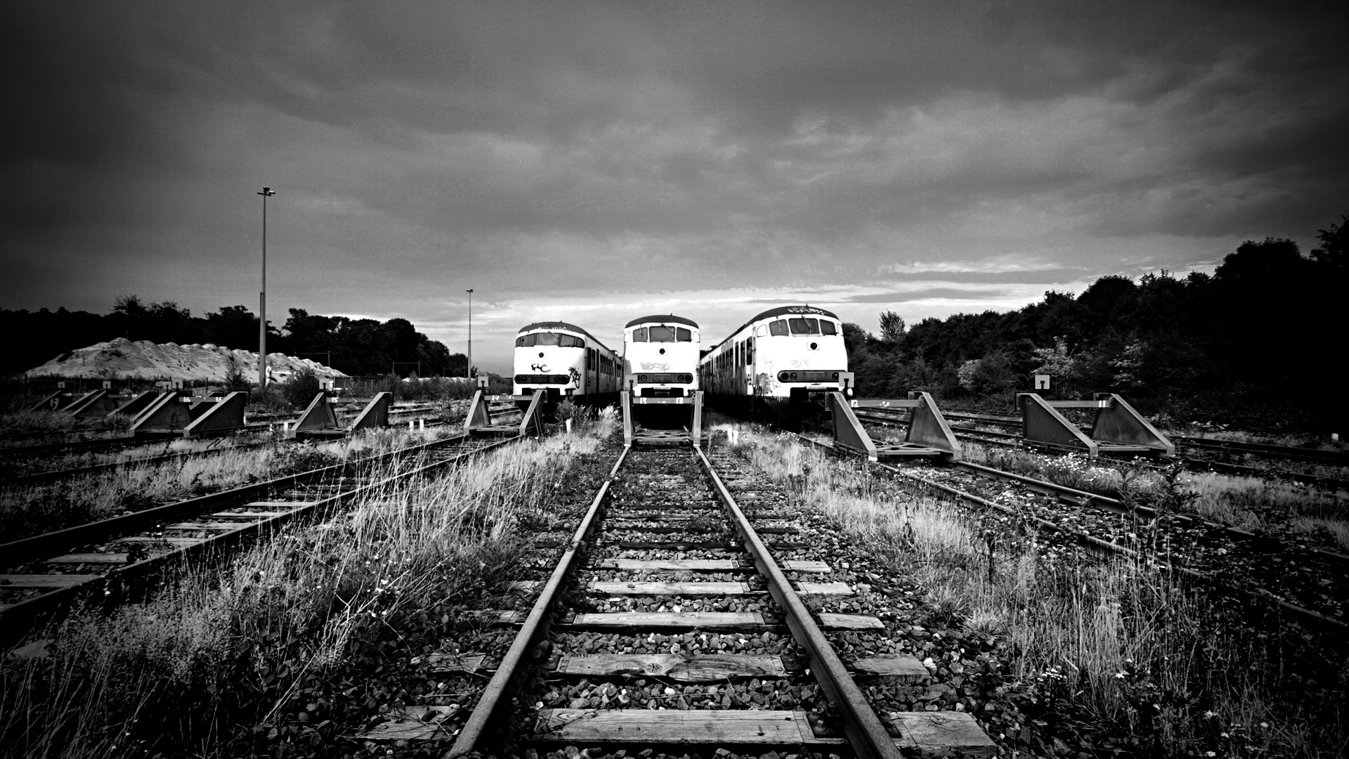 Preview Wallpaper Train, Railway, Rails, Black And White 1920X1080 - Train Tracks, Transparent background PNG HD thumbnail