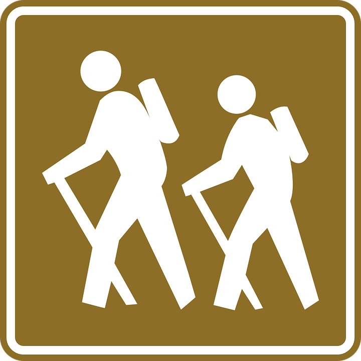 Hiking, Sign, Hike, Signage, Tourist, Recreation - Hiker, Transparent background PNG HD thumbnail