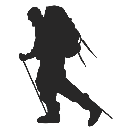 Man Hiking Silhouette - Hiker, Transparent background PNG HD thumbnail