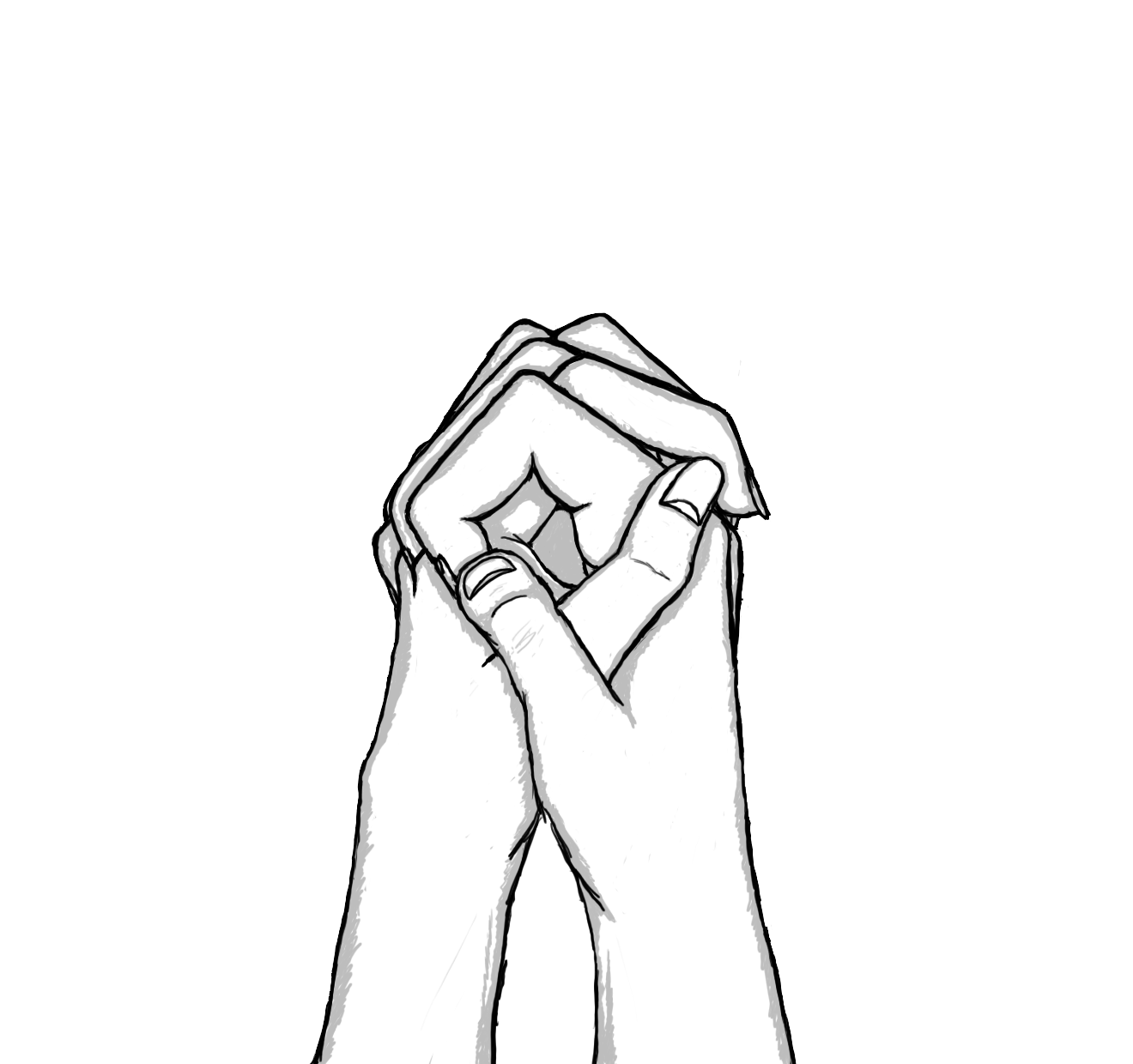 Drawings Of People In Love | Holding Hands 2 By Pspleo Digital Art Drawings People 2010 - Holding Hands, Transparent background PNG HD thumbnail
