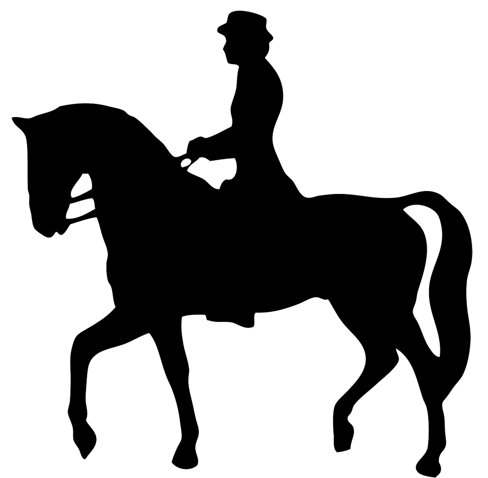 Clipart Horse And Rider Silhouteet - Horse Riding, Transparent background PNG HD thumbnail