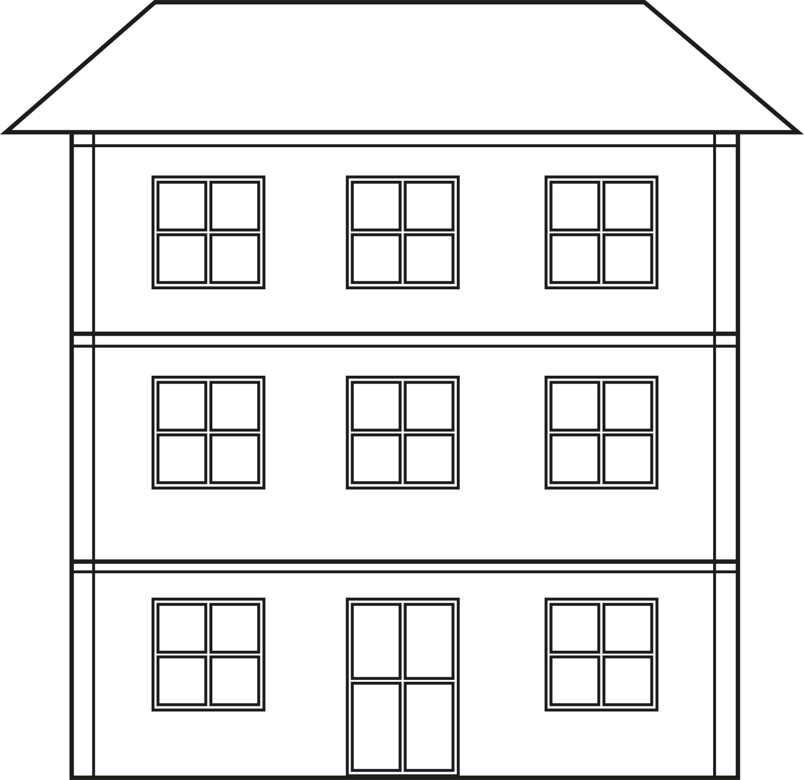 Big Image (Png) - House Black And White, Transparent background PNG HD thumbnail
