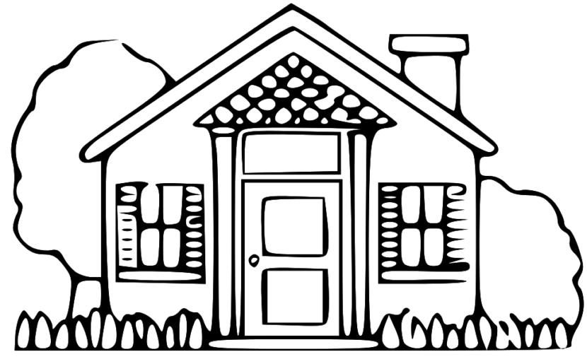 House Black And White Kids - House Black And White, Transparent background PNG HD thumbnail