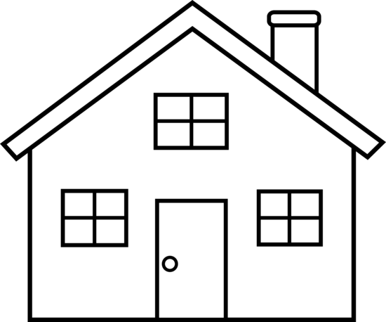 House black and white clipart