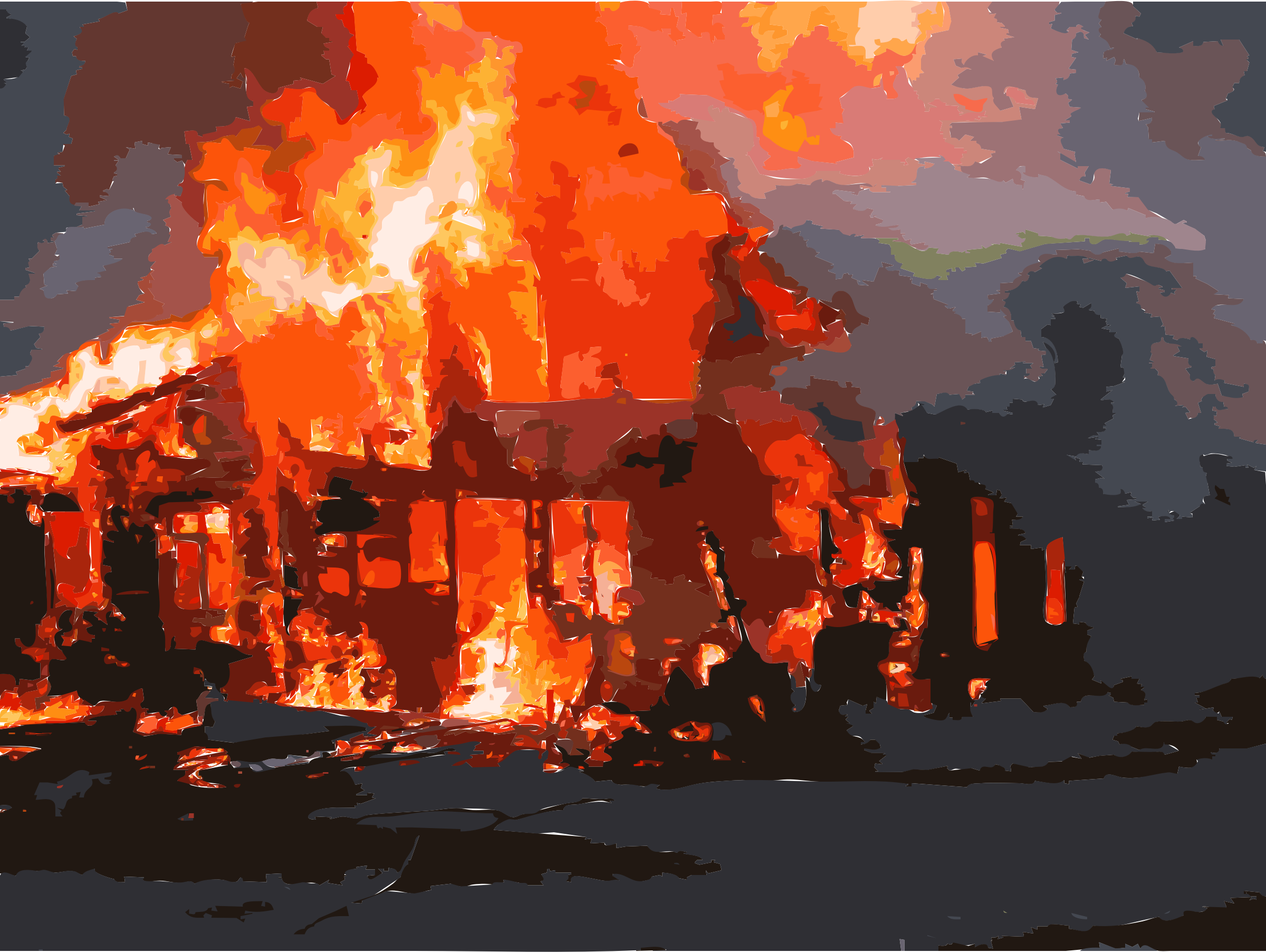 Big Image (Png) - House On Fire, Transparent background PNG HD thumbnail
