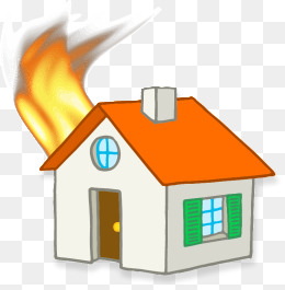 Hand Painted House Fire Pattern · Png Ai - House On Fire, Transparent background PNG HD thumbnail