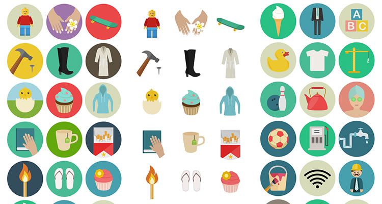 Flat Icon Set 60 Icons Png Svg Eps Psd Ai Free - Icons, Transparent background PNG HD thumbnail