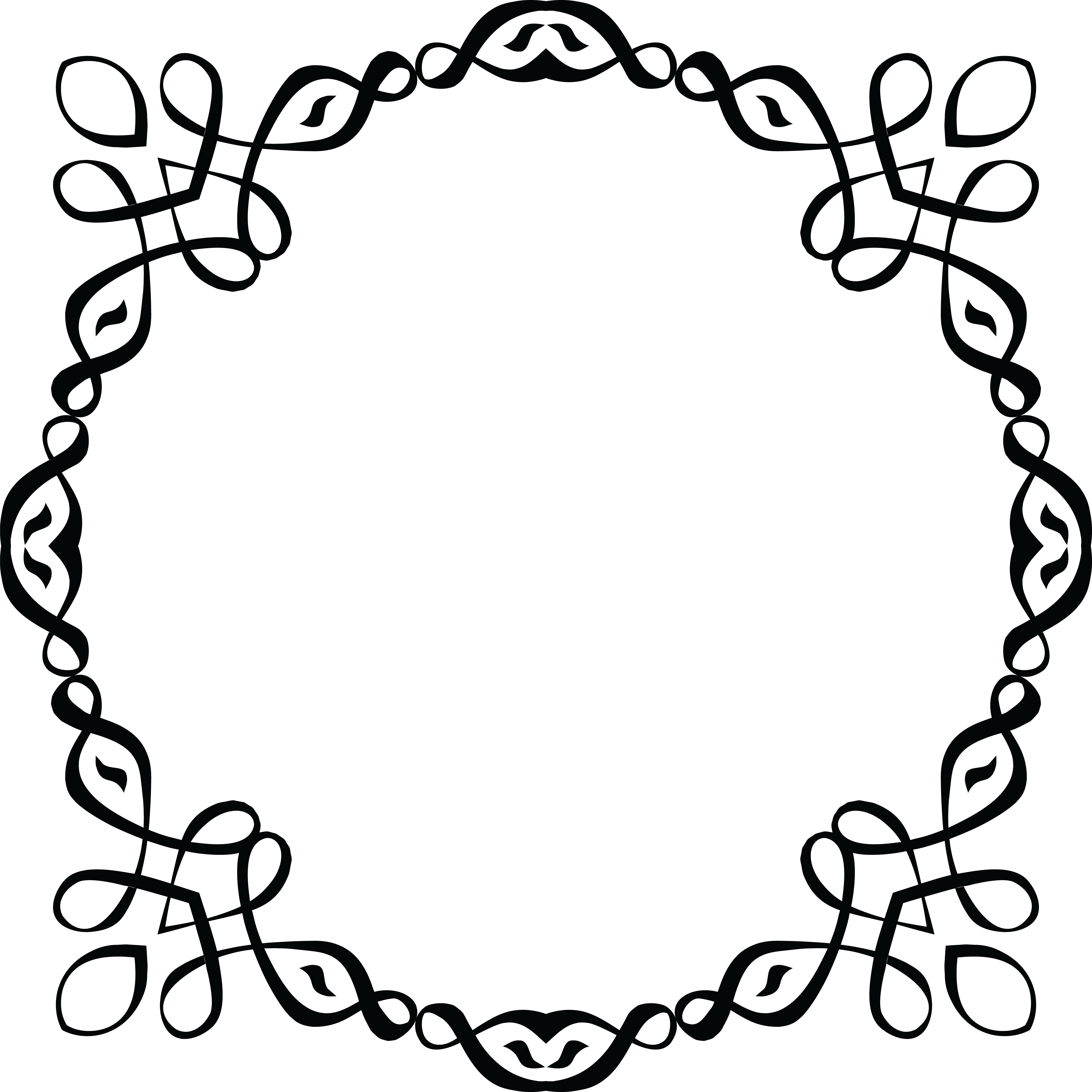 Free Clipart Of A Black And White Round Invitation Border #0001591 . - Invitation Borders, Transparent background PNG HD thumbnail