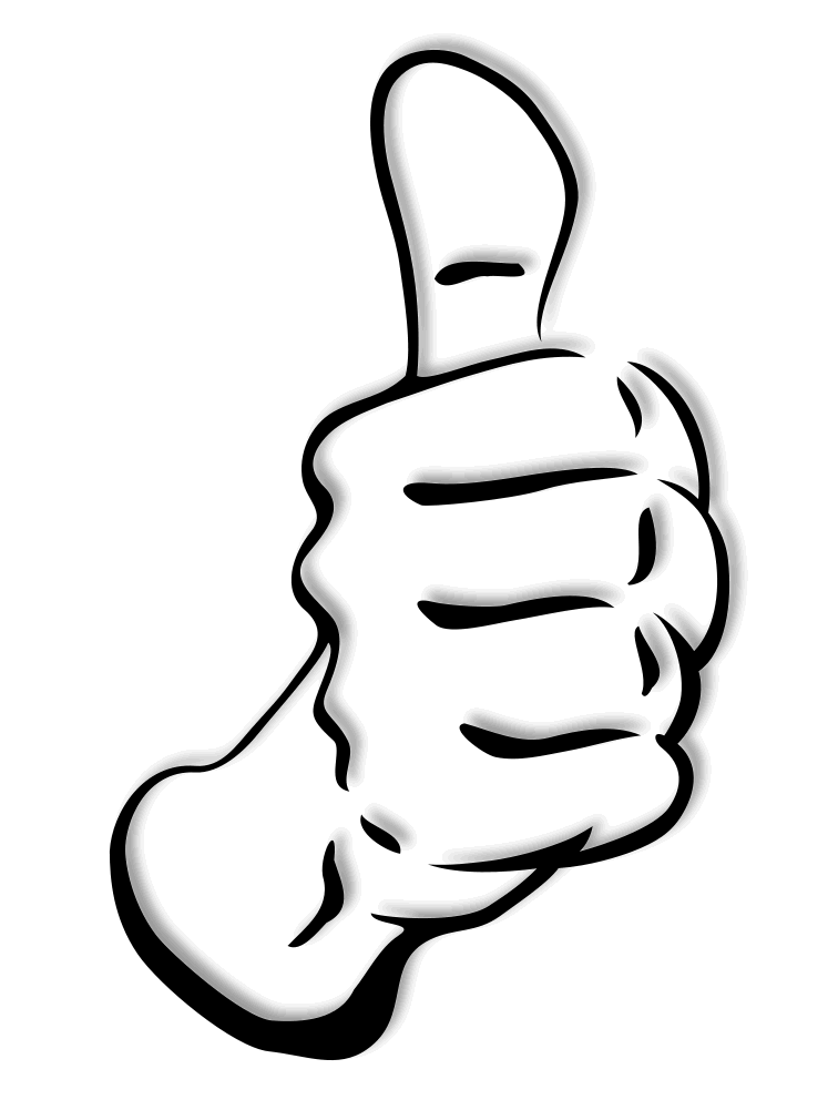 Thumb Up Full Page Bw Clip Art Download - Jempol, Transparent background PNG HD thumbnail