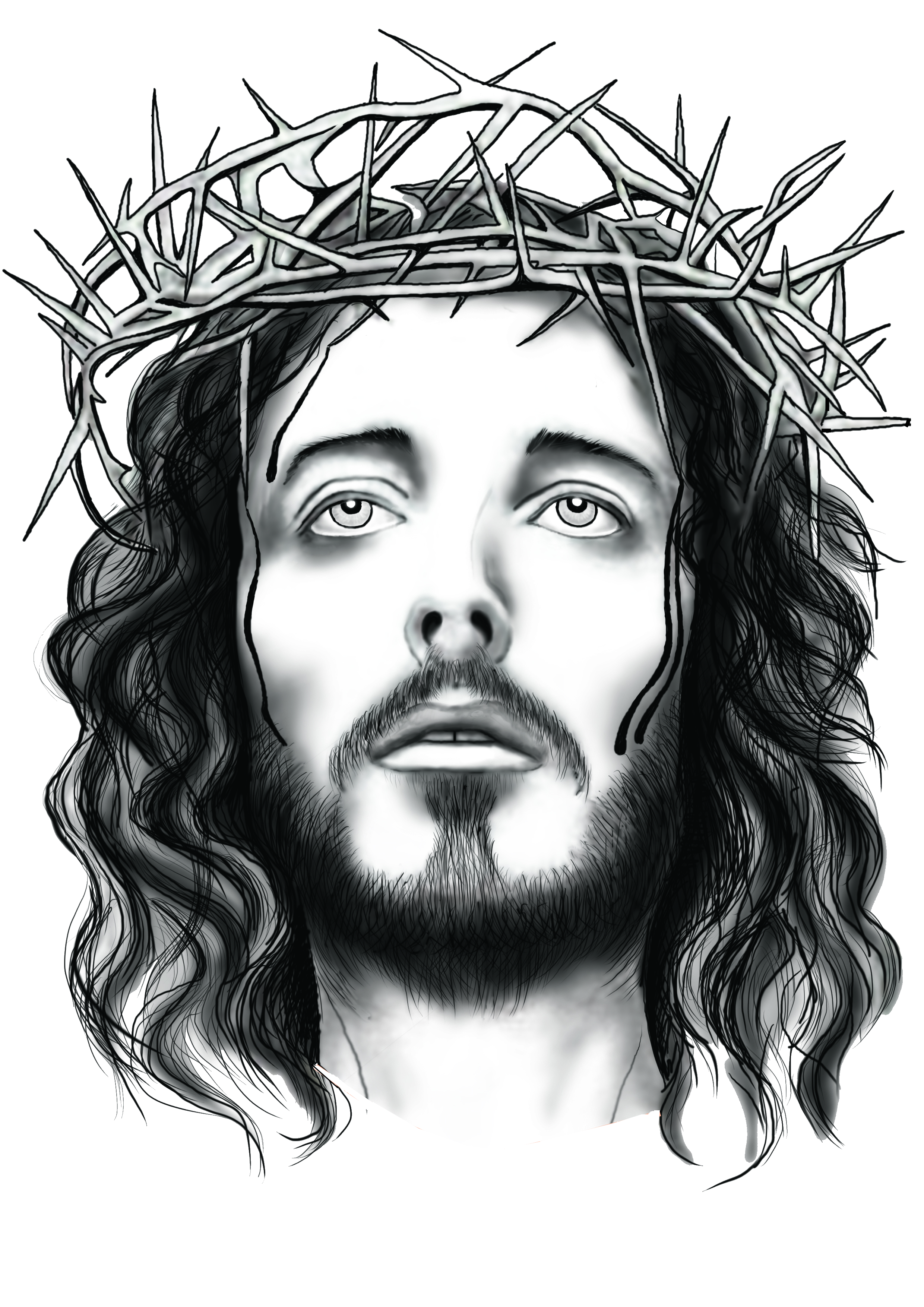 Jesus With Crown Of Thorns   Bevel - Jesus Face, Transparent background PNG HD thumbnail