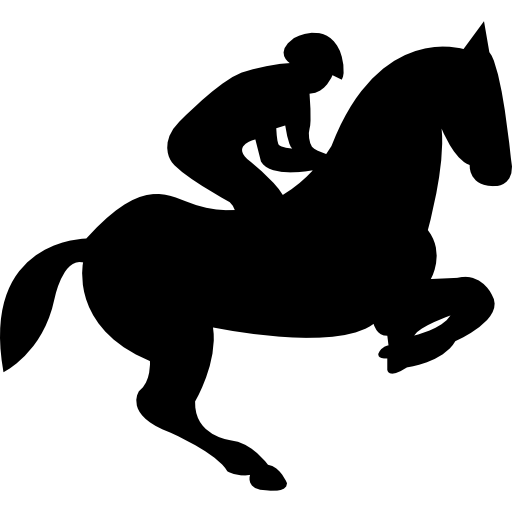 Jumping Horse With Jockey Silhouette Free Icon - Jockey, Transparent background PNG HD thumbnail