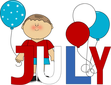 July Calendar Clipart 13 - July, Transparent background PNG HD thumbnail