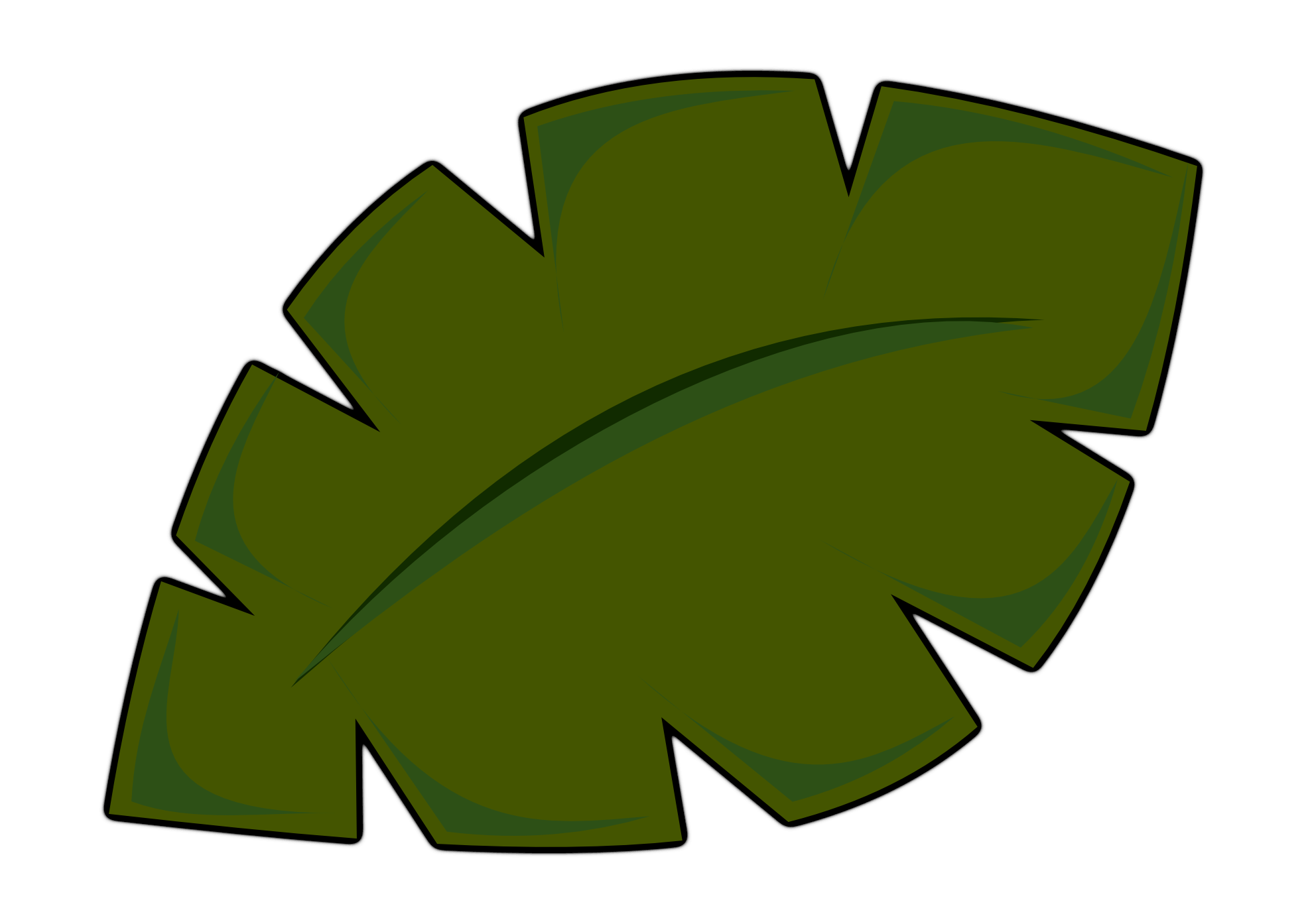Png Jungle Leaf - Jungle Leaves Clip Art Black And White, Transparent background PNG HD thumbnail